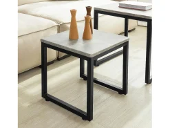 Sobuy Mesa De Centro*mesa de cabeceira, mesa de café, mesa de café redonda FBT42-HG Cinzento