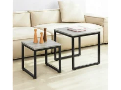 Sobuy Mesa De Centro*mesa de cabeceira, mesa de café, mesa de café redonda FBT42-HG Cinzento