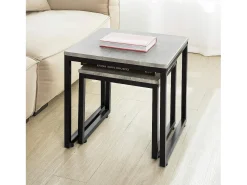 Sobuy Mesa De Centro*mesa de cabeceira, mesa de café, mesa de café redonda FBT42-HG Cinzento