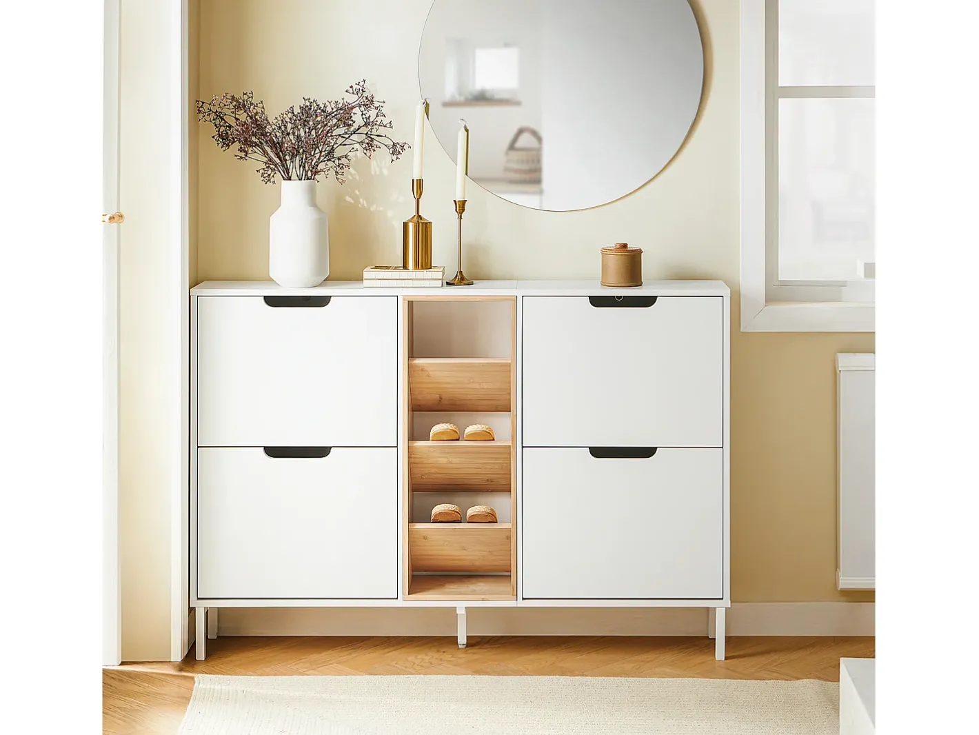 Organizador de Sapatos Prateleira para Armazenamento Branco 183cm*Sobuy