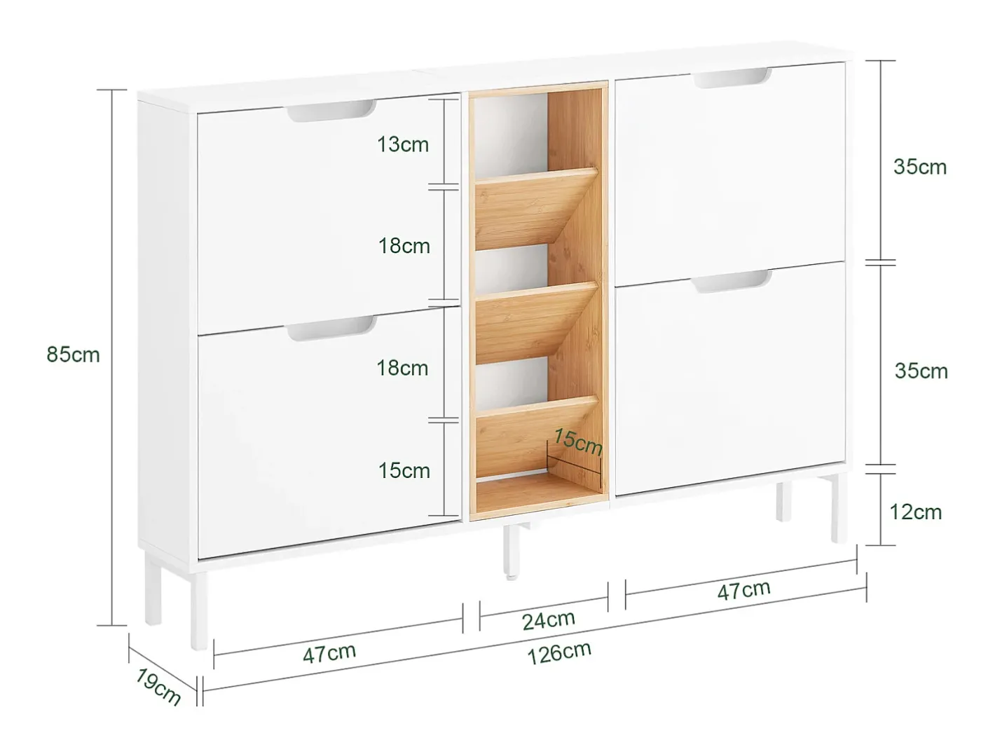 Organizador de Sapatos Prateleira para Armazenamento Branco 183cm*Sobuy