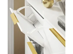 Sapateira 4 Portas Branca com Design Nórdico e Puxadores Dourados*Sobuy Clearance