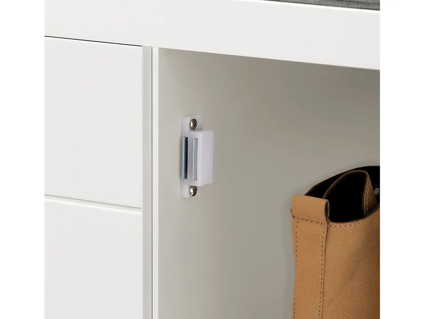 Outlet Sapateira de Entrada 2 Portas com Almofada, Arca de Arrumação Branca Móvel De Arrumação|Sapateira