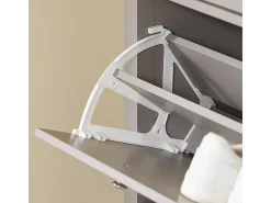 Sapateira Estreita com Gaveta e 2 Portas para 12 Pares, Design Nórdico, Cor Castanha*Sobuy