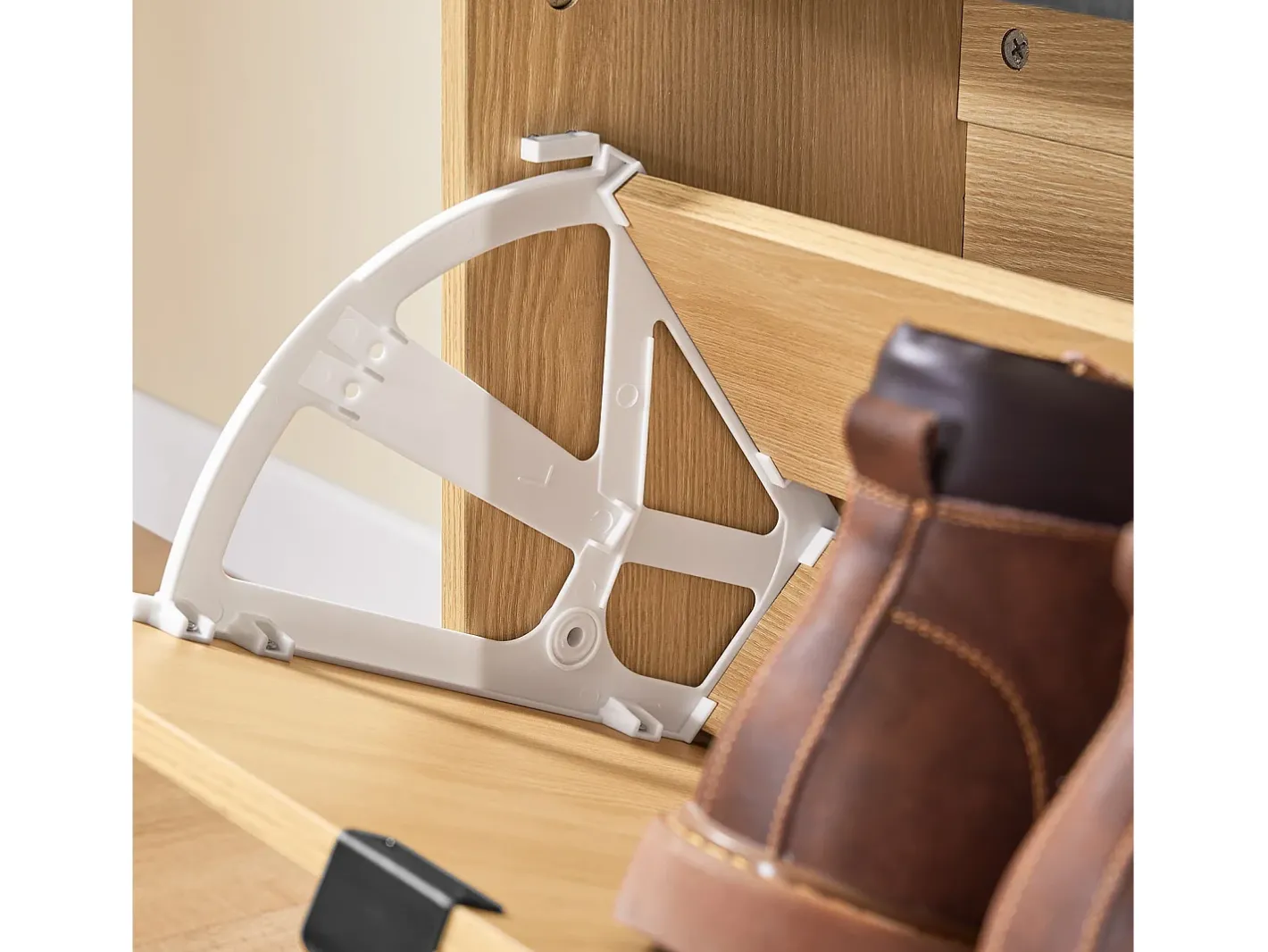 Sapateira Slim 2 portas poupa espaço moderna para 8-12 pares estrutura resistente efeito mármore e madeira clara 60x24x88cm^Sobuy New