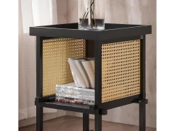 Sobuy Mesa De Apoio*, sofá mesa lateral, Prato com rodas, móvel de telefone, HFBT03-SCH Preto
