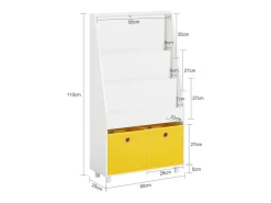 Suporte de Papel Higiénico com Armário de Uma Porta 20x18x75cm Nórdico BZR85-W^Sobuy Hot