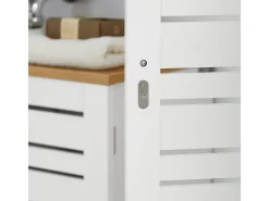 Suporte de Papel Higiénico com Armário de Uma Porta 20x18x75cm Nórdico BZR85-W^Sobuy Hot