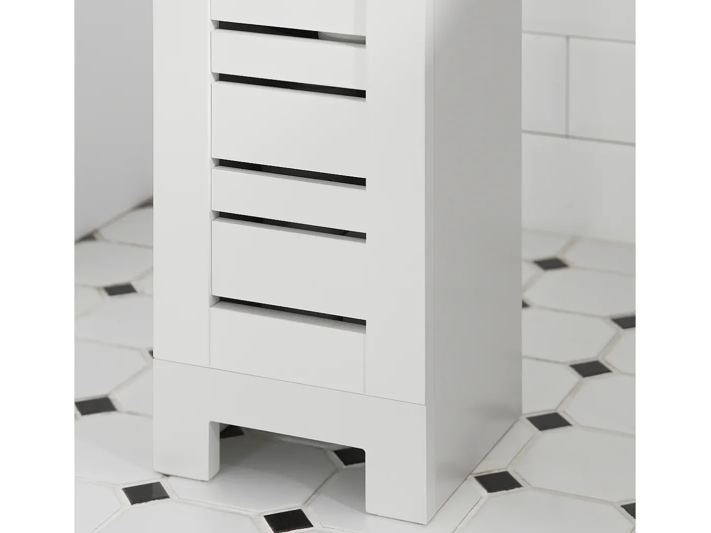 Suporte de Papel Higiénico com Armário de Uma Porta 20x18x75cm Nórdico BZR85-W^Sobuy Hot