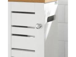 Suporte de Papel Higiénico com Armário de Uma Porta 20x18x75cm Nórdico BZR85-W^Sobuy Hot