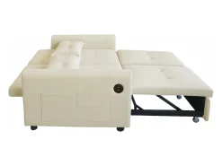 Sofá 3 em 1 - Sofá de 2 lugares - Encosto ajustável - Com porta USB - Bolsos nos braços + Almofadas -*ModernLuxe