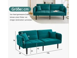 Sofá 2 em 1 ajustável - 2 lugares - Veludo -^ModernLuxe Best