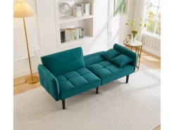 Sofá 2 em 1 ajustável - 2 lugares - Veludo -^ModernLuxe Best