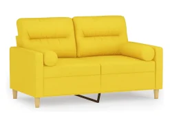 Sofá 2 lug. + almofadas decorativas 120 cm tecido -claro*vidaxl Hot