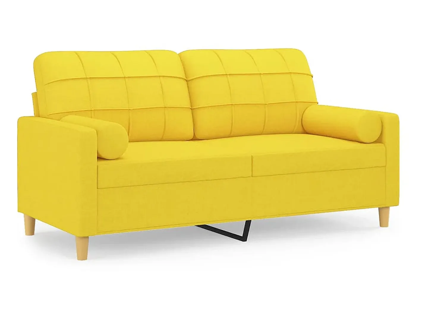 Sofá 2 lug. + almofadas decorativas 140 cm tecido -claro PT487712^ New