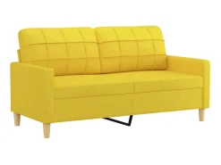 Sofá 2 lug. + almofadas decorativas 140 cm tecido -claro PT487712^ New