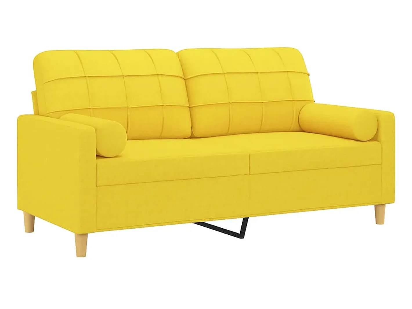 Sofá 2 lug. + almofadas decorativas 140 cm tecido -claro PT487712^ New