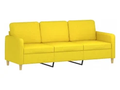 Sofá 3 lugares + almofadas decoração 180cm tecido -claro PT521443*