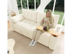 Sale Sofá 3 lugares - con espaço de armazenamento - con apoio de cabeça e mesinha lateral integrada - Sofá