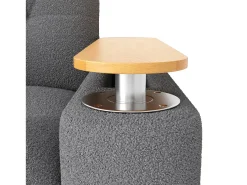 Sofá 3 lugares - con espaço de armazenamento - con apoio de cabeça e mesinha lateral integrada - cinza*ModernLuxe Hot