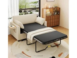 Sofá 2 lugares - con porta USB - con mesinha auxiliar dobrável - con 2 almofadas - veludo canelado -^ModernLuxe Online