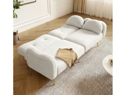 Sofá 2 lugares - Encosto ajustável - Pés de metal banhado a ouro -^ModernLuxe Best