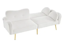 Sofá 2 lugares - Encosto ajustável - Pés de metal banhado a ouro -^ModernLuxe Best