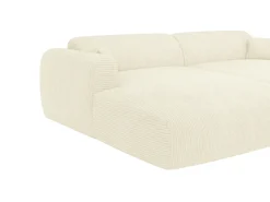 Sofá 3 lugares conforto assento profundo veludo canelado branco-sujo POGNI Maion Céphy*Maison Céphy Online