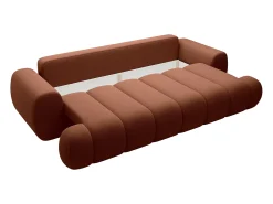 Vente-unique Sofá*Sofá 4 lugares conversível em tecido FRIDORA Terracota