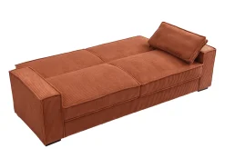 Vente-unique Sofá*Sofá 3 lugares conversível em veludo cotelê FINORO Terracota