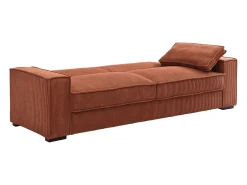 Vente-unique Sofá*Sofá 3 lugares conversível em veludo cotelê FINORO Terracota