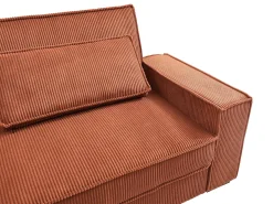 Vente-unique Sofá*Sofá 3 lugares conversível em veludo cotelê FINORO Terracota