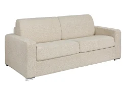 Vente-unique Sofá*Sofá 4 lugares convertível abertura rápida tecido bouclé 160 cm e 14 cm CALITO Bege