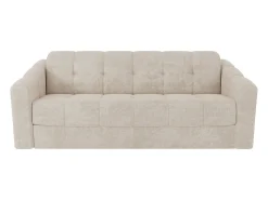 Vente-unique Sofá*Sofá 3 lugares convertível abertura rápida tecido ripas largas 140 cm Colchão 22 cm DARIELO Bege
