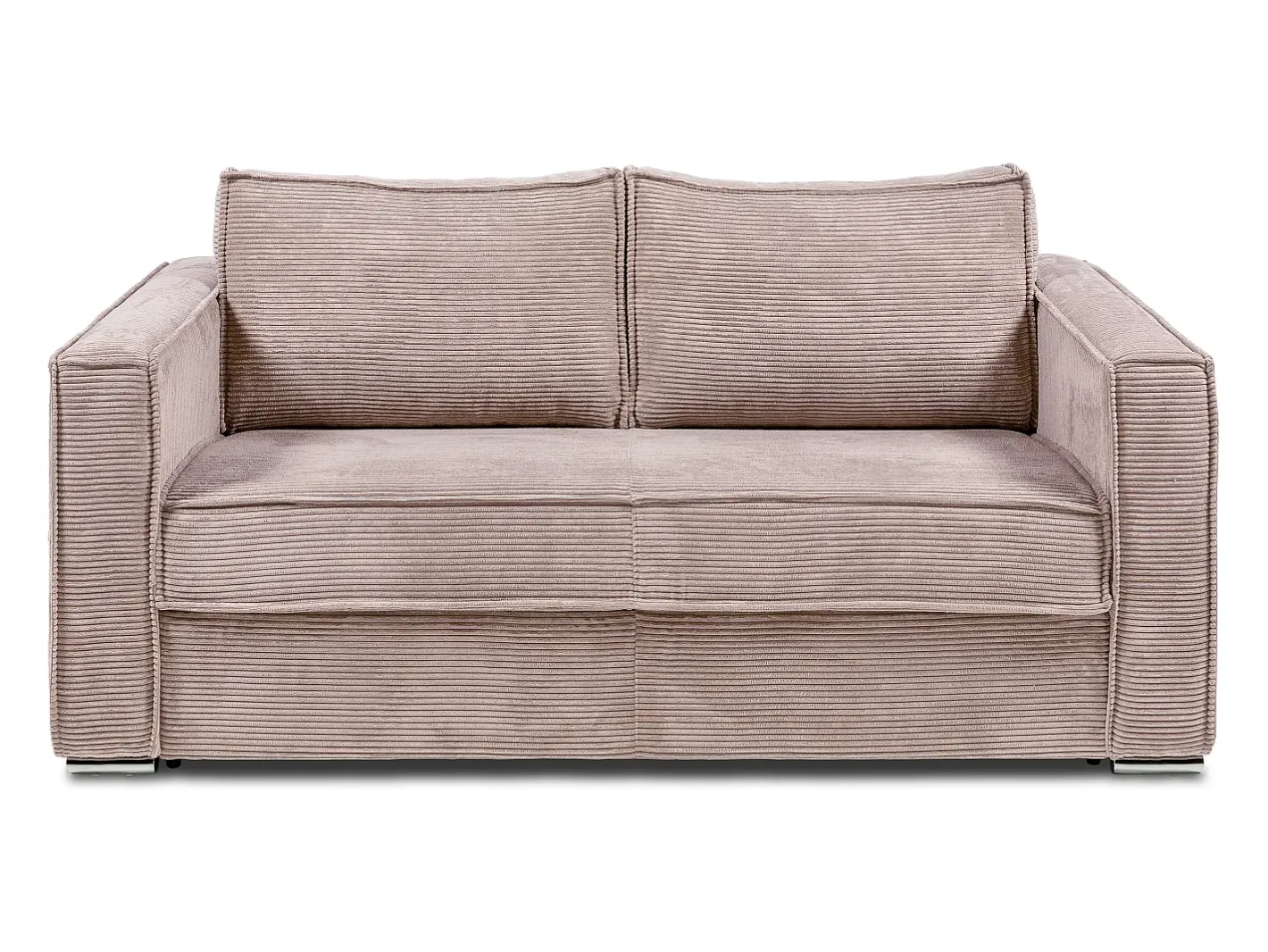 Vente-unique Sofá*Sofá 3 lugares convertível abertura rápida veludo canelado cor-de- 140cm e 22cm LORETO Rosa