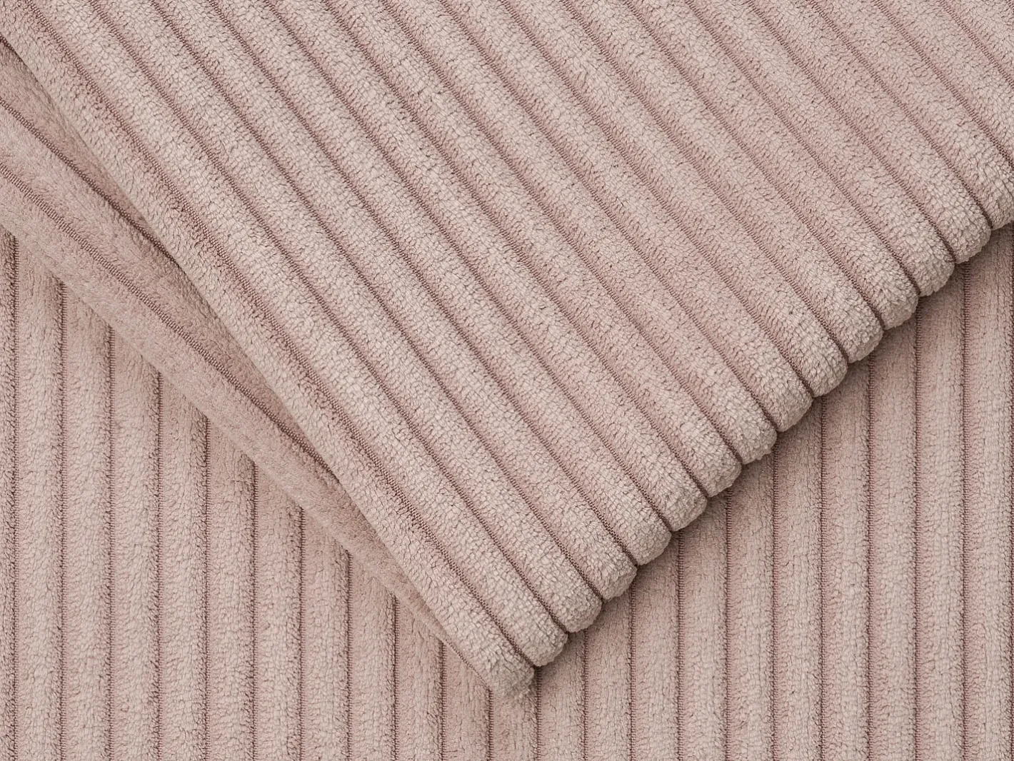Vente-unique Sofá*Sofá 3 lugares convertível abertura rápida veludo canelado cor-de- 140cm e 22cm LORETO Rosa
