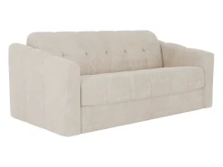 Vente-unique Sofá*Sofá 3 lugares convertível abertura rápida tecido texturizado colchão 22 cm DARIELO Bege