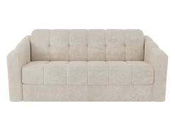 Vente-unique Sofá*Sofá 3 lugares convertível abertura rápida tecido texturizado colchão 22 cm DARIELO Bege