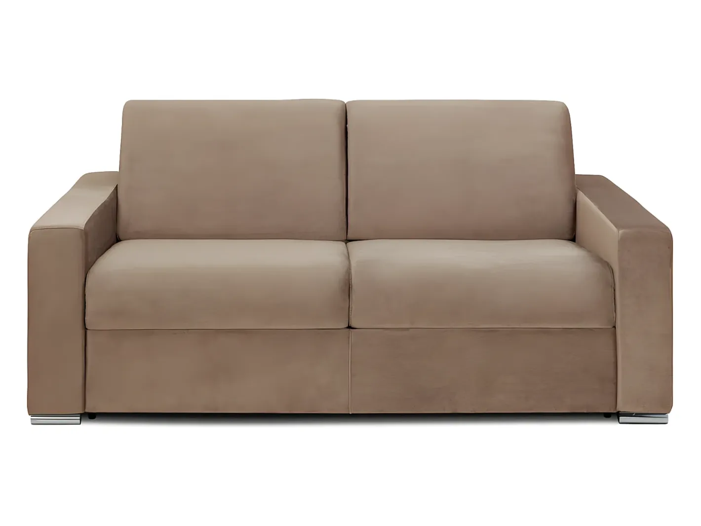 Vente-unique Sofá*Sofá 3 lugares convertível de abertura rápida em veludo - Colchão de 22 cm - CALITO Bege