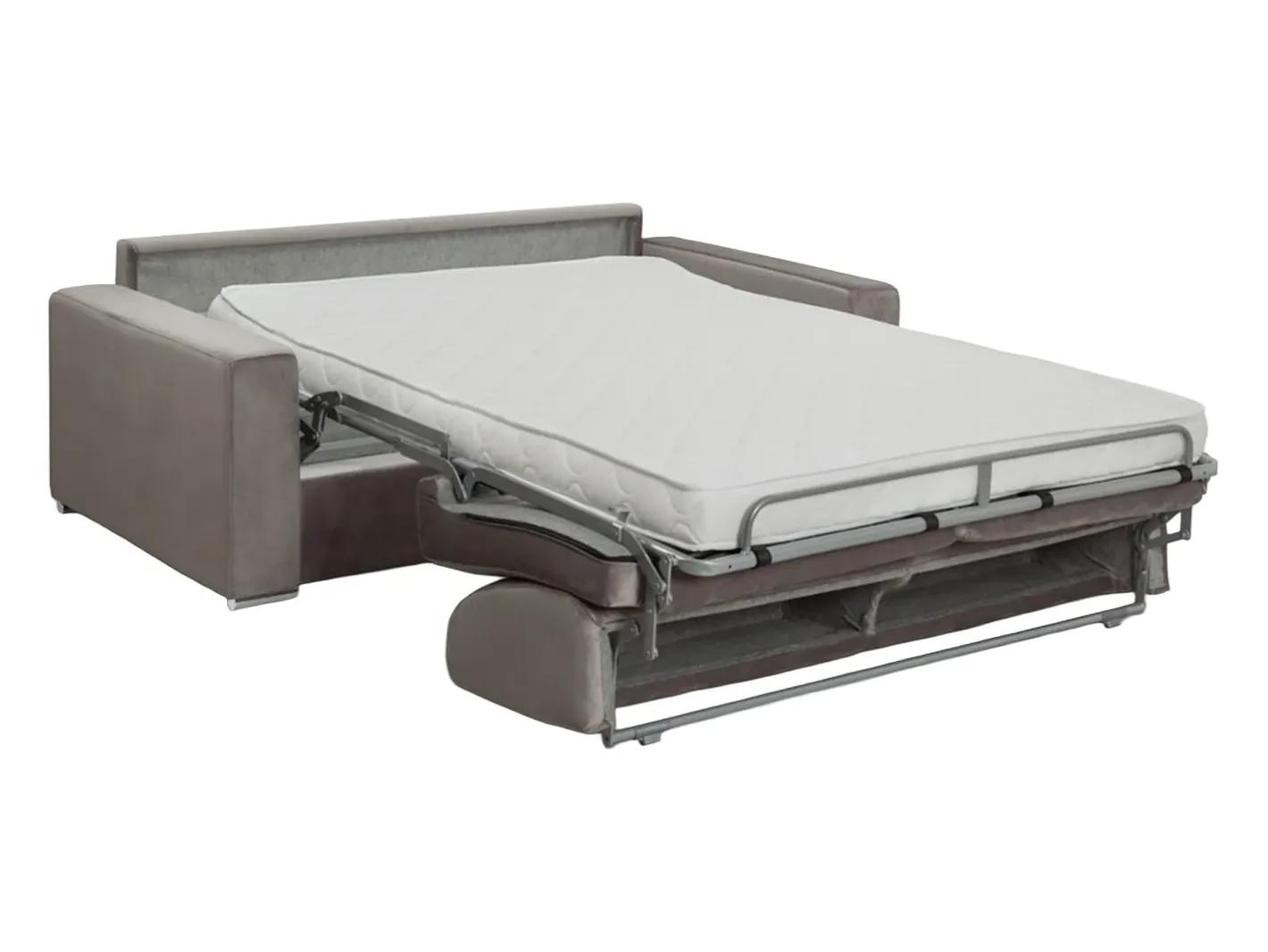 Vente-unique Sofá*Sofá 4 lugares convertível de abertura rápida em veludo - Colchão de 14 cm - CALITO Bege