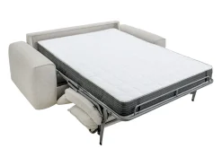 Vente-unique Sofá*Sofá 3 lugares convertível expresso em tecido 140 cm colchão 16 cm POGLO Bege