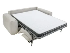 Vente-unique Sofá*Sofá 4 lugares convertível expresso em tecido 160 cm colchão 13 cm POGLO Bege
