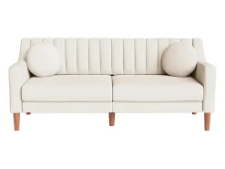 Best Sofá 3 lugares de veludo - pés de madeira maciça 19cm - com 2 almofadas - 206x74x83cm - Sofá