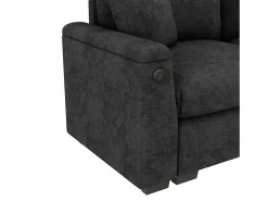 Outlet Sofá 3 lugares moderno - con almofadas e mesa dobrável - inclui portas USB e porta-copos - tecido de chenille - cinza Sofá
