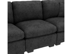 Outlet Sofá 3 lugares moderno - con almofadas e mesa dobrável - inclui portas USB e porta-copos - tecido de chenille - cinza Sofá