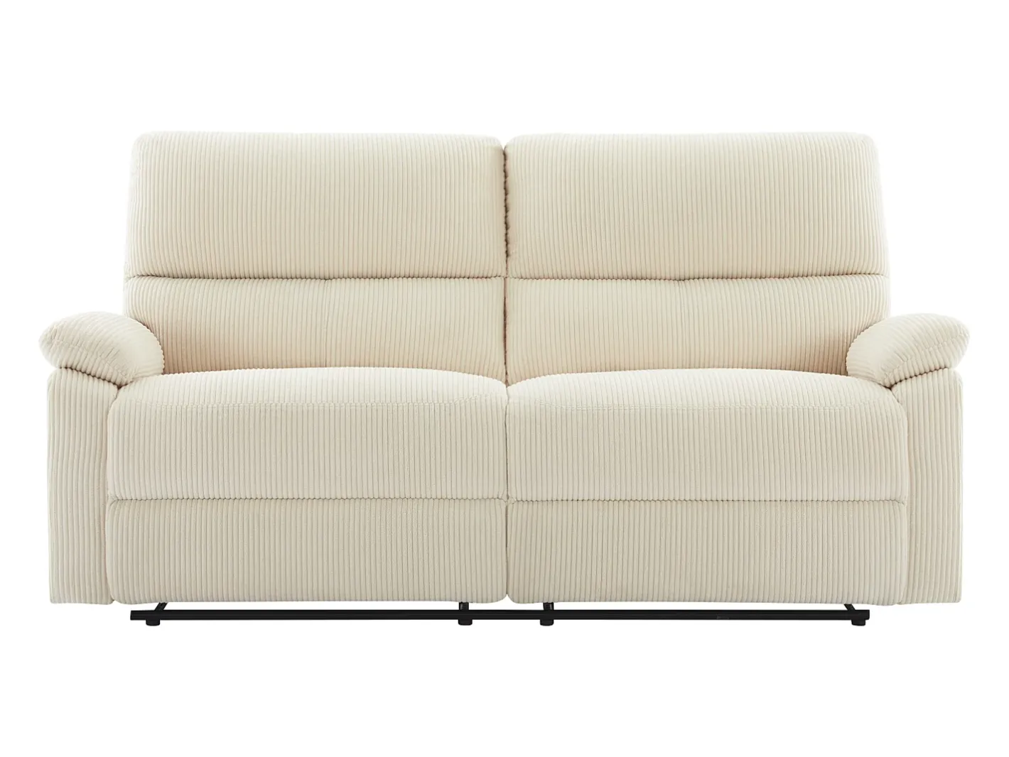 Vente-unique Sofá*Sofá 3 lugares relax elétrico veludo cotelê LUNANO Bege