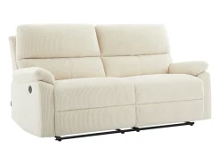 Vente-unique Sofá*Sofá 3 lugares relax elétrico veludo cotelê LUNANO Bege