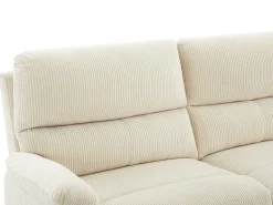 Vente-unique Sofá*Sofá 3 lugares relax elétrico veludo cotelê LUNANO Bege