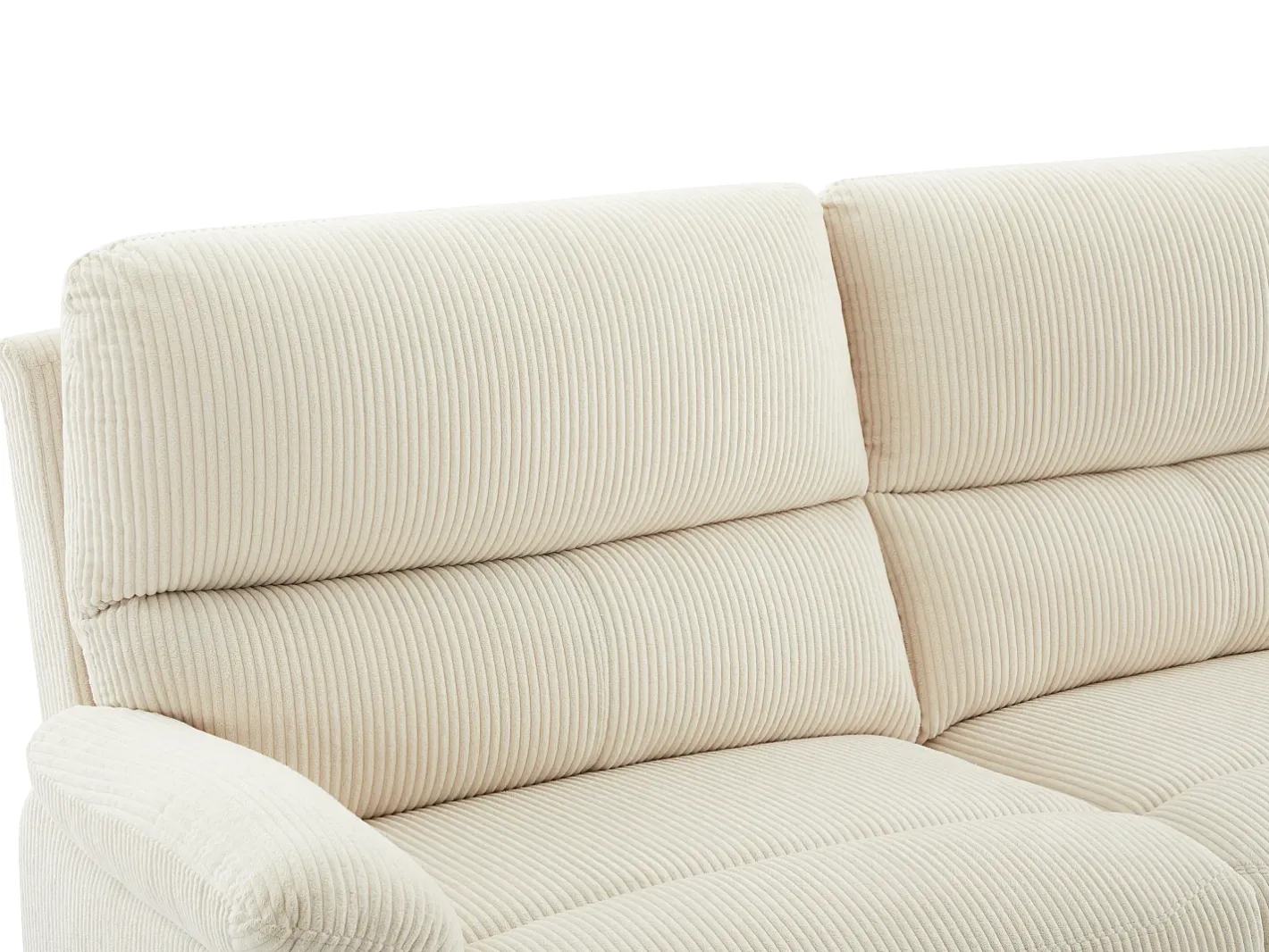 Vente-unique Sofá*Sofá 3 lugares relax elétrico veludo cotelê LUNANO Bege