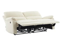 Vente-unique Sofá*Sofá 3 lugares relax elétrico veludo cotelê LUNANO Bege